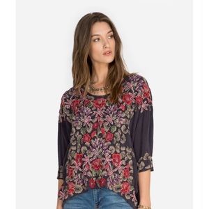 Johnny Was Leopard Rose Blouse